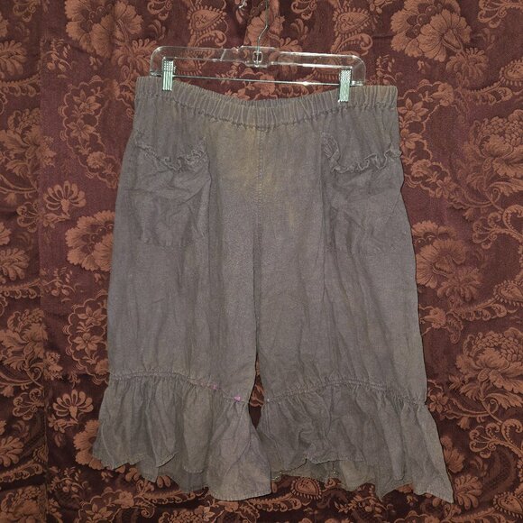 Magnolia Pearl Plum Heavy Linen Ruffled Bloomers - Picture 1 of 8